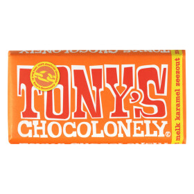 Tonys Chocolonely Chocolate with Caramel and seasalt 180g