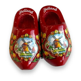 Magnet - Holländische Clogs - Holzschuhe - Farbe: Rot
