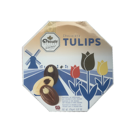 Droste Tulips Sortiment Vollmilch, Zartbitter und Weißer Schokolade 175g