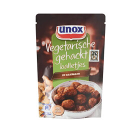 Unox Vegetarian meatballs in sat&eacute; sauce 400g