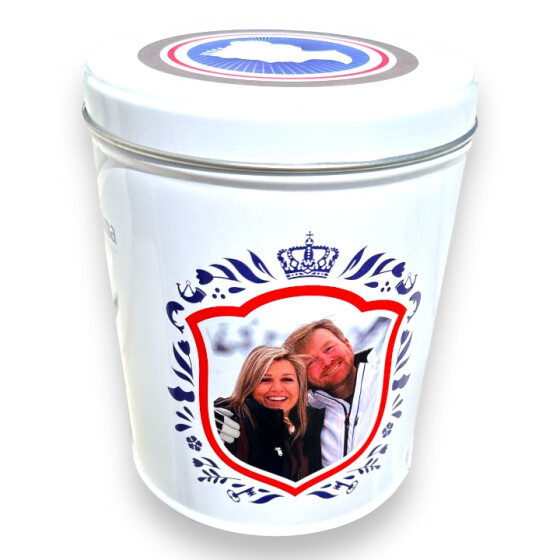 Fortuin tin king Willem-Alexander en Maxima Blauw Wilhelmina Pepermunt Peppermint 500g