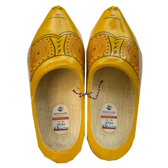 Real Dutch wooden shoes Klompen Yellow Size 40/41