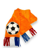 Kuscheliger Schal mit Fußball-Taschen und Fransen