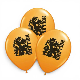 Oranje balloons with lion print 8pcs.