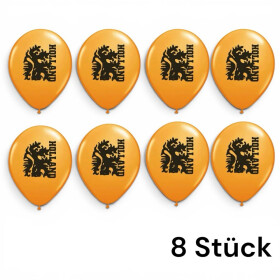 Oranje balloons with lion print 8pcs.