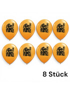 Oranje balloons with lion print 8pcs.