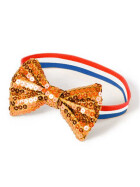 Rood Wit Blauw bracelet with orange glitter bow
