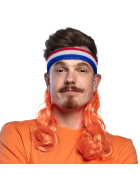 Schweißband Niederlande Rot Weiß Blau mit orangem Haar