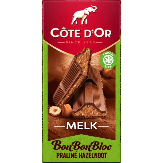 Cote dOr Bon Bon Bloc Milchschokolade Praline Haselnuss 200g