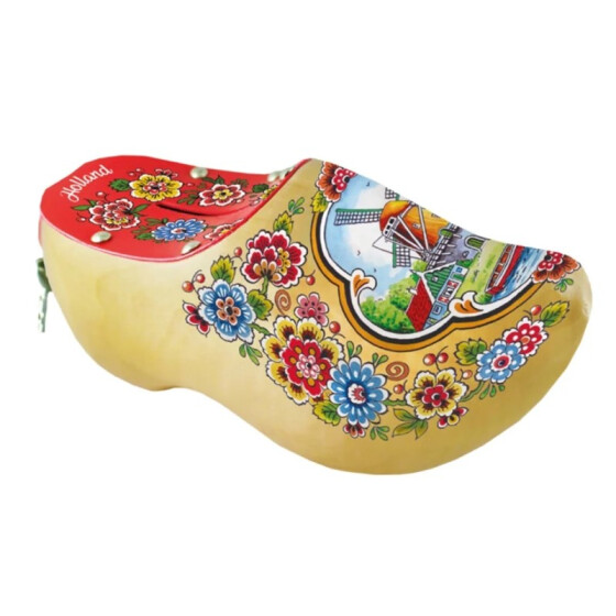 Spardose Holzschuh Klompen "Holland" 14 cm