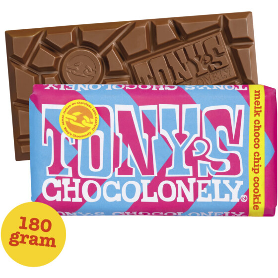 Tonys Chocolonely Melk Chocolate Chip Cookie 180g (BBD 10.07.2026)