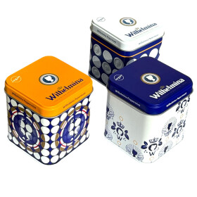 3x 100g Wilhelmina Pepermunt in decorative metal tins