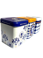 3x 100g Wilhelmina Pepermunt in decorative metal tins