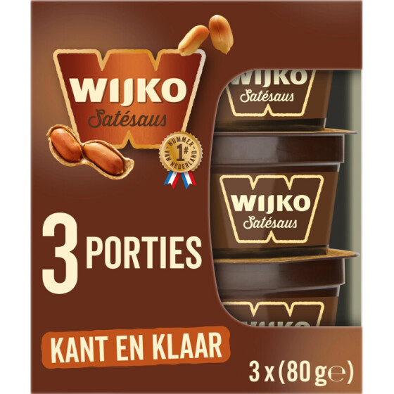 Wijko Satésaus Kant & Klaar 3 x 80ml