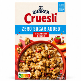 Quaker Cruesli Aardbei & Perzik Zero Sugar 400g