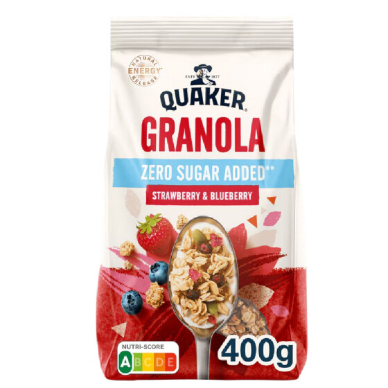 Quaker Granola Zero Strawberry and Blueberry 400g